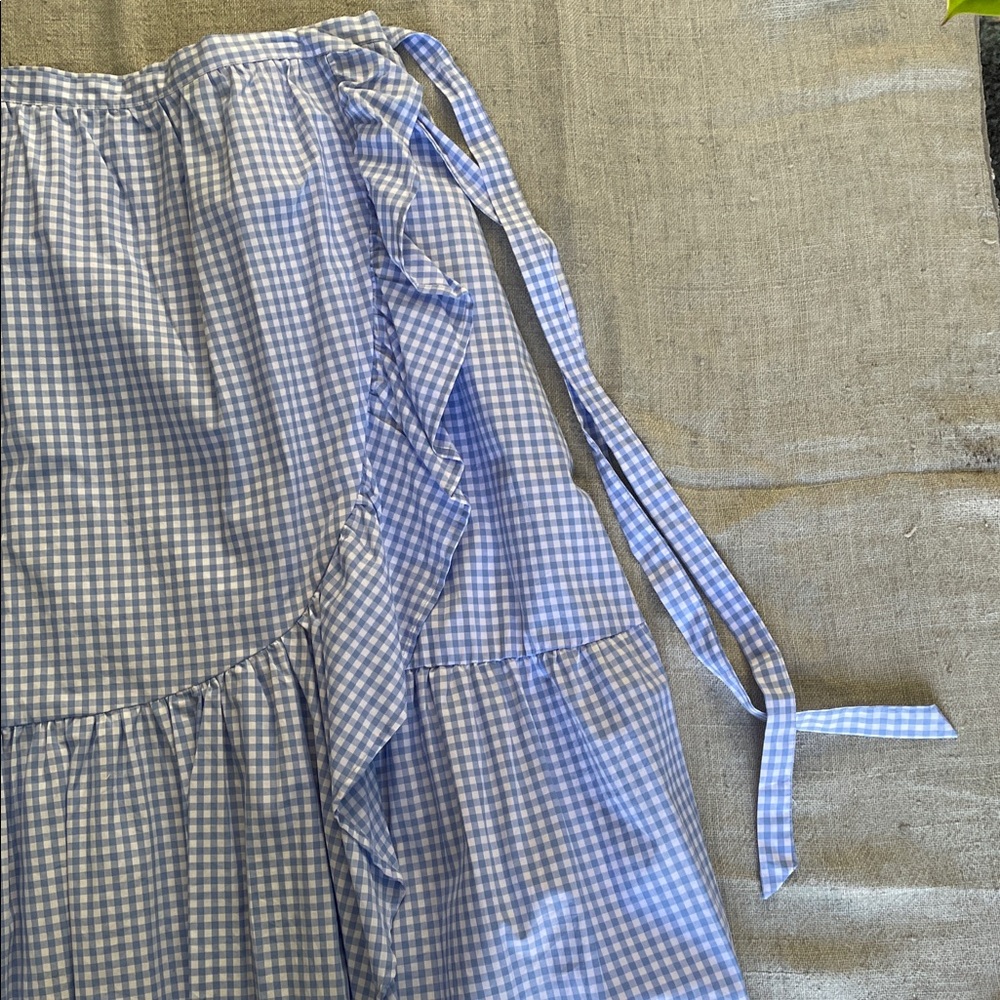 Cupio Light Blue Gingham Maxi Skirt with Ruffle Trim - Picture 5 of 5